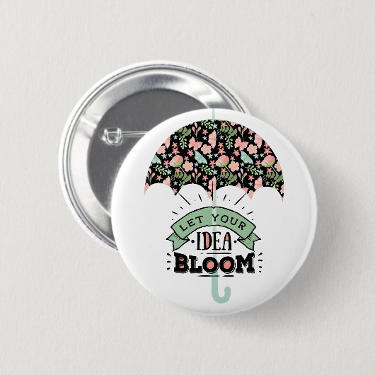 Badge Rond 5 Cm Parapluie Idea Bloom (Devant & derrière)