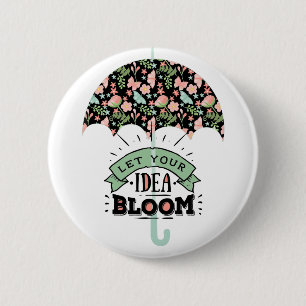 Badge Rond 5 Cm Parapluie Idea Bloom