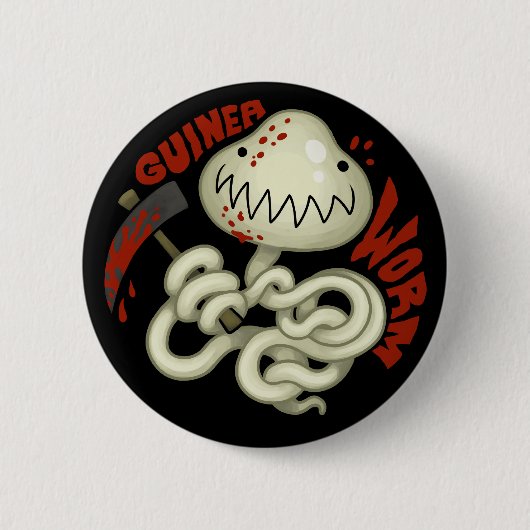 Badge Rond 5 Cm PARASITES : Ver de Guinée (Devant)