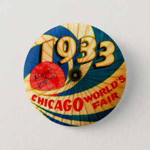Badge Rond 5 Cm Parasol 1933 de souvenir d'Exposition universelle