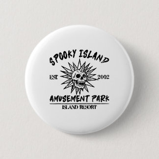 Badge Rond 5 Cm Parc d'attractions Spooky Island, Crâne Disco, Hal