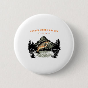 Badge Rond 5 Cm Parc d'État de Beaver Creek Valley Rétro Vintage P