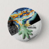 Badge Rond 5 Cm Parc Guell de Barcelone Gaudi (Devant)