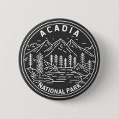 Badge Rond 5 Cm Parc national Acadia Bar Port Monoline (Devant)