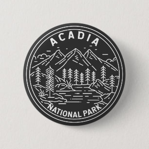 Badge Rond 5 Cm Parc national Acadia Bar Port Monoline