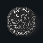 Badge Rond 5 Cm Parc national Big Bend Monoline<br><div class="desc">Design monoline Big Bend. Le parc national Big Bend est situé dans le sud-ouest du Texas et comprend toute la chaîne de montagnes du Chisos et une grande partie du désert du Chihuahuan.</div>