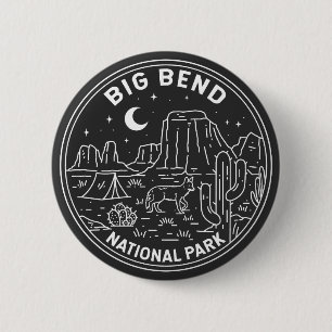 Badge Rond 5 Cm Parc national Big Bend Monoline