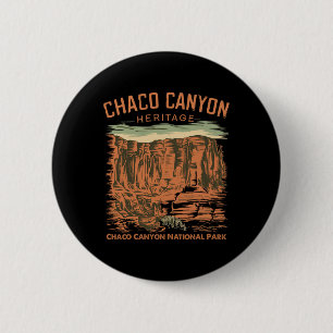 Badge Rond 5 Cm Parc national de Chaco Canyon Pueblo Indien Nouvea