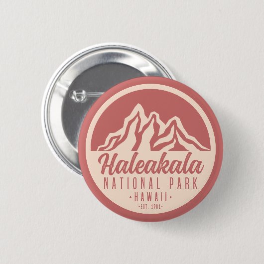 Badge Rond 5 Cm Parc national de Haleakala Hawaii (Devant & derrière)