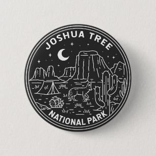 Badge Rond 5 Cm Parc national de Joshua Tree Vintage Monoline
