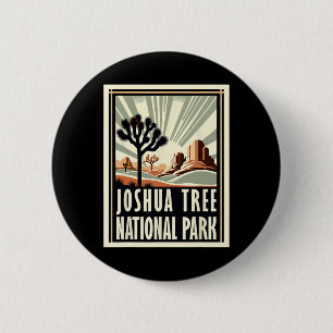 Badge Rond 5 Cm Parc national de Joshua Tree Vintage Randonnée Cam