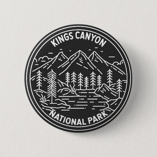 Badge Rond 5 Cm Parc national de Kings Canyon Monoline (Devant)