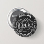 Badge Rond 5 Cm Parc national de Kings Canyon Monoline (Devant & derrière)