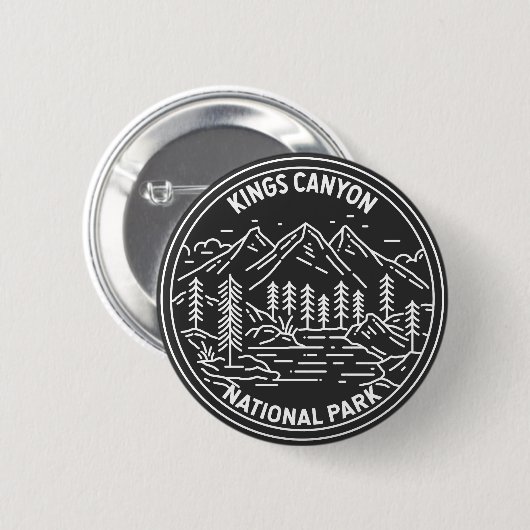 Badge Rond 5 Cm Parc national de Kings Canyon Monoline (Devant & derrière)