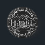 Badge Rond 5 Cm Parc national de la vallée de Cuyahoga Ohio Monoli<br><div class="desc">Design monoline de la vallée de Cuyahoga. Le parc est situé le long de la rivière Cuyahoga,  entre les villes de Cleveland et d'Akron,  dans l'Ohio.</div>