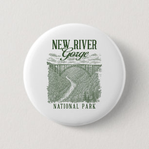 Badge Rond 5 Cm Parc national de New River Gorge Voyager Nature Ex
