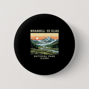 Badge Rond 5 Cm Parc national de Wrangell-St Elias en Alaska vinta