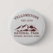Badge Rond 5 Cm Parc national de Yellowstone (Devant)