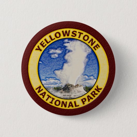 Badge Rond 5 Cm Parc national de Yellowstone (Devant)