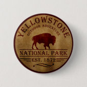 Badge Rond 5 Cm Parc national de Yellowstone (Devant)