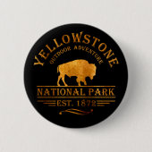 Badge Rond 5 Cm Parc national de Yellowstone (Devant)