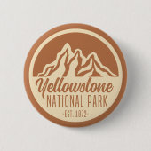 Badge Rond 5 Cm Parc national de Yellowstone Randonnée Camping (Devant)