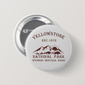 Badge Rond 5 Cm Parc national de Yellowstone vintage (Devant & derrière)