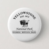Badge Rond 5 Cm Parc national de yellowstone Wyoming (Devant)