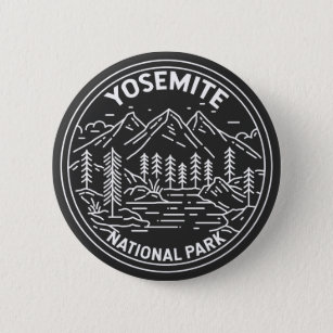 Badge Rond 5 Cm Parc national de Yosemite Californie Vintage Monol