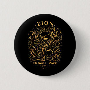 Badge Rond 5 Cm Parc national de Zion Wilderness Randonnée Camping