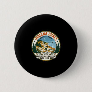Badge Rond 5 Cm parc national des dunes de l'Indiana randonnée vin