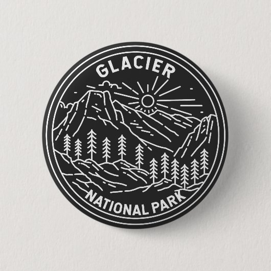 Badge Rond 5 Cm Parc national des Glaciers Montana Monoline (Devant)