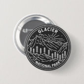 Badge Rond 5 Cm Parc national des Glaciers Montana Monoline (Devant & derrière)