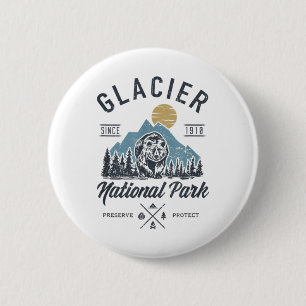Badge Rond 5 Cm Parc national des Glaciers novlelty Road trip Mont
