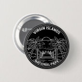 Badge Rond 5 Cm Parc national des Îles Vierges Monoline (Devant & derrière)