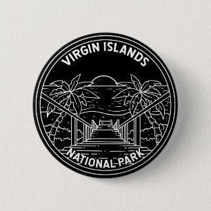 Badge Rond 5 Cm Parc national des Îles Vierges Monoline