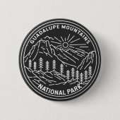 Badge Rond 5 Cm Parc national des Monts Guadalupe Monoline (Devant)