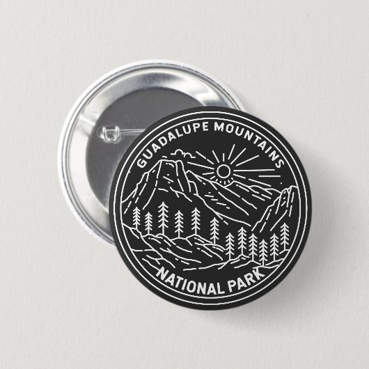 Badge Rond 5 Cm Parc national des Monts Guadalupe Monoline (Devant & derrière)