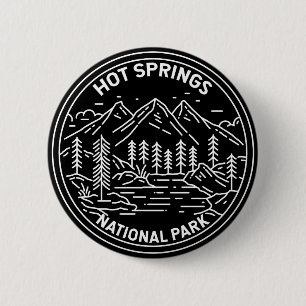 Badge Rond 5 Cm Parc national des sources chaudes Arkansas Monolin