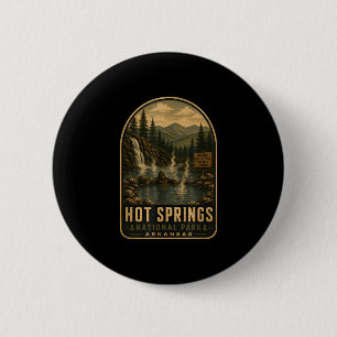 Badge Rond 5 Cm Parc national des sources chaudes bigfoot vintage