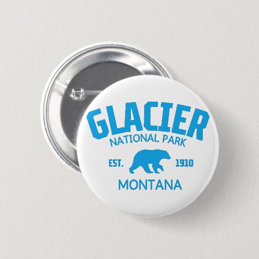 Badge Rond 5 Cm Parc national du Glacier (Devant & derrière)