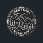 Badge Rond 5 Cm Parc national du Grand Canyon Arizona Monoline<br><div class="desc">Grande Canyon monoline design. Le parc abrite une grande partie de l'immense Grand Canyon,  avec ses bandes de roches rouges superposées qui révèlent des millions d'années d'histoire géologique.</div>