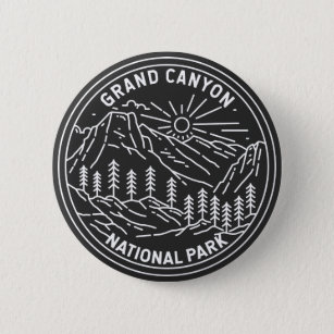Badge Rond 5 Cm Parc national du Grand Canyon Arizona Monoline