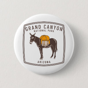 Badge Rond 5 Cm Parc national du Grand Canyon Donkey