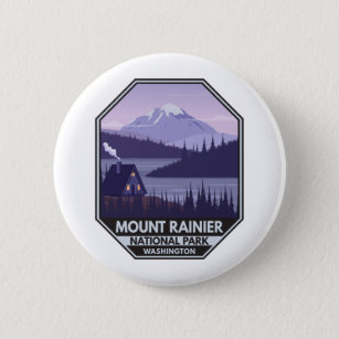 Badge Rond 5 Cm Parc national du Mont Rainier Washington Cabine Re