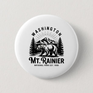 Badge Rond 5 Cm Parc national du mont Rainier Washington Pnw Vinta
