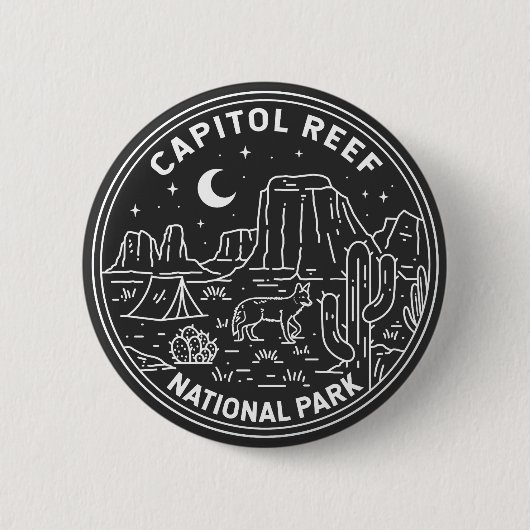Badge Rond 5 Cm Parc national du récif du Capitol Monoline (Devant)