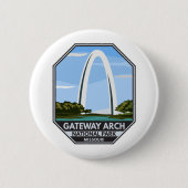 Badge Rond 5 Cm Parc national Gateway Arch Missouri (Devant)