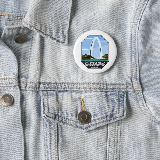 Badge Rond 5 Cm Parc national Gateway Arch Missouri (En situation)