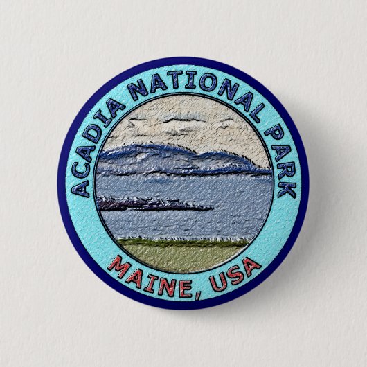 Badge Rond 5 Cm Parc national Maine, Etats-Unis d'Acadia (Devant)